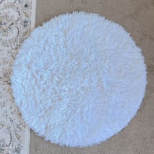 Small round fuzzy rug